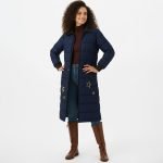 Star Embroidered Longline Puffer Coat