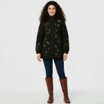 Black Quilted Floral Jacket - Image 3