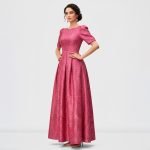 Puff Sleeve Jacquard Maxi Dress - Image 4