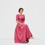 Puff Sleeve Jacquard Maxi Dress - Image 3