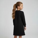 Girls Holiday Bow Knit Dress - Image 4