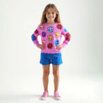 Girls Pink Gift Bow Christmas Sweater