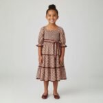 Girls Rosette Lace Tiered Dress