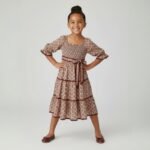 Girls Rosette Lace Tiered Dress - Image 2
