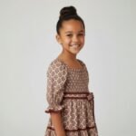 Girls Rosette Lace Tiered Dress - Image 3