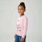 Kids Pink Santa Butterfly Christmas Sweater - Image 3