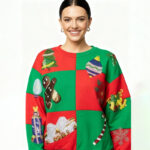 Festive Patchwork Christmas Sweater - Image 7