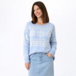 Light Blue Fair Isle Knit Sweater - Image 2