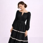 Camie Black Midi Dress - Image 2