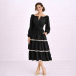 Camie Black Midi Dress