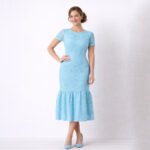 Lara Lace Blue Dress - Image 7
