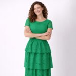 Majerie Green Lace Midi Dress - Image 5