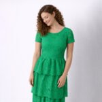 Majerie Green Lace Midi Dress - Image 6