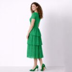 Majerie Green Lace Midi Dress - Image 9