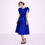 Zara Blue Midi Dress - Image 4