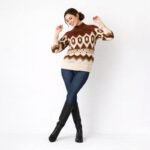 Brown Geometric Knit Sweater - Image 3