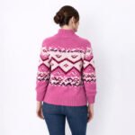 Cozy Multicolor Pattern Knit Sweater - Image 6