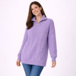 Cozy Half-Zip Cable Knit Sweater - Image 4