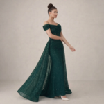 Elegant in Emerald Green Gown - Image 4