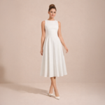 Adela White Midi Dress - Image 2