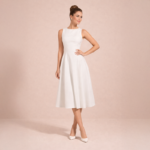 Adela White Midi Dress - Image 3