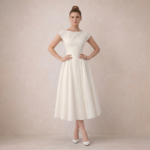 Azure Elegance Pleated Midi Dress - Image 8