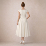 Azure Elegance Pleated Midi Dress - Image 9