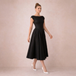 Azure Elegance Pleated Midi Dress