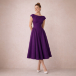 Azure Elegance Pleated Midi Dress - Image 11