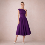 Azure Elegance Pleated Midi Dress - Image 12