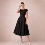 Azure Elegance Pleated Midi Dress - Image 2