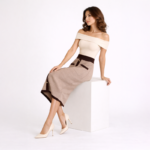 Beige Midi Skirt
