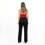 Black Rhinestone Cargo Pants - Image 3
