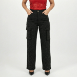 Black Rhinestone Cargo Pants - Image 5