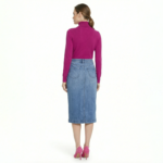 Blue Denim Midi Skirt - Image 2