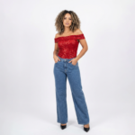 Blue Rhinestone Denim Jeans - Image 2