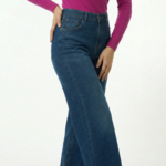 Blue Wide Leg Denim Jeans - Image 6