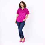 Bright and cheerful in fuchsia blouse - Image 12