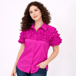 Bright and cheerful in fuchsia blouse - Image 13