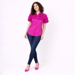 Bright and cheerful in fuchsia blouse - Image 14