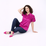 Bright and cheerful in fuchsia blouse - Image 15