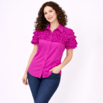 Bright and cheerful in fuchsia blouse - Image 16