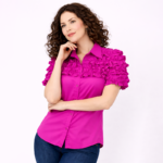 Bright and cheerful in fuchsia blouse - Image 17