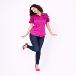 Bright and cheerful in fuchsia blouse - Image 18