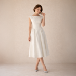Felicia White Midi Dress - Image 5