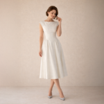 Felicia White Midi Dress - Image 3