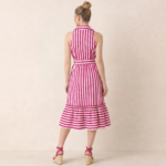 Candy Stripe Belted Midi Dress - Image 5
