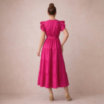 Rose Charm Tiered Midi Dress - Image 4