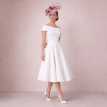 Radiant White Off-Shoulder Midi Dress - Image 2