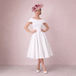 Radiant White Off-Shoulder Midi Dress